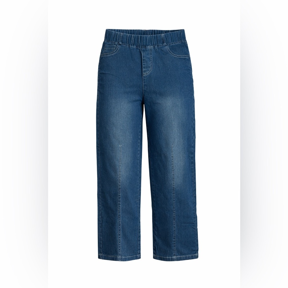 Pull-On Denim Jeans Women Elastic Waist NWOT Stretch petite med - Picture 2 of 7
